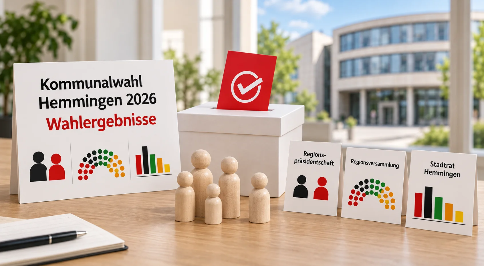Wahlergebnisse der Kommunalwahl Hemmingen 2026 für Regionspräsidentschaft, Regionsversammlung und Stadtrat